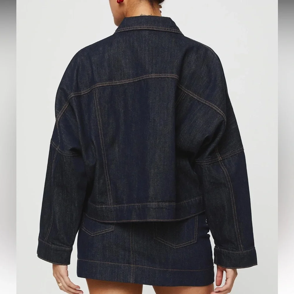 Princess Polly HUGHES JACKET DARK WASH DENIM - Picture 2 of 10